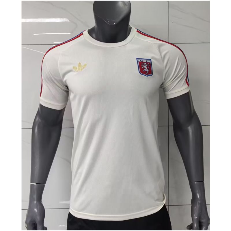 Mens Olympique Lyonnais 75th Anniversay White T-Shirt 2025/26