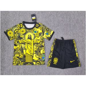 Kids Brazil Jesus Yellow Jersey 2025