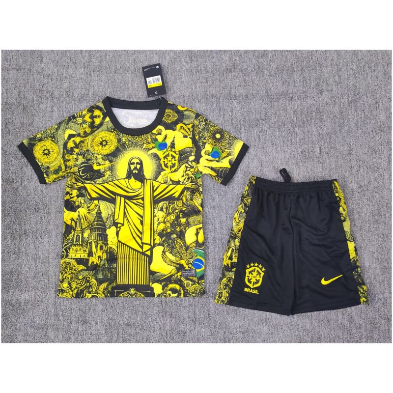 Kids Brazil Jesus Yellow Jersey 2025