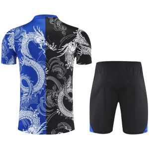Mens Real Madrid Short Training Suit Blue – Black 2025/26