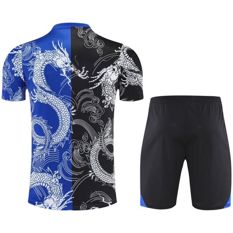 Mens Real Madrid Short Training Suit Blue – Black 2025/26