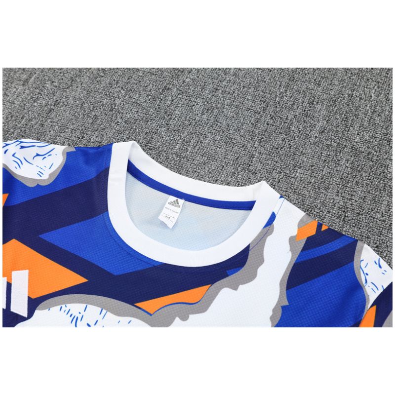 Mens Real Madrid Short Training Suit White – Blue 2025/26