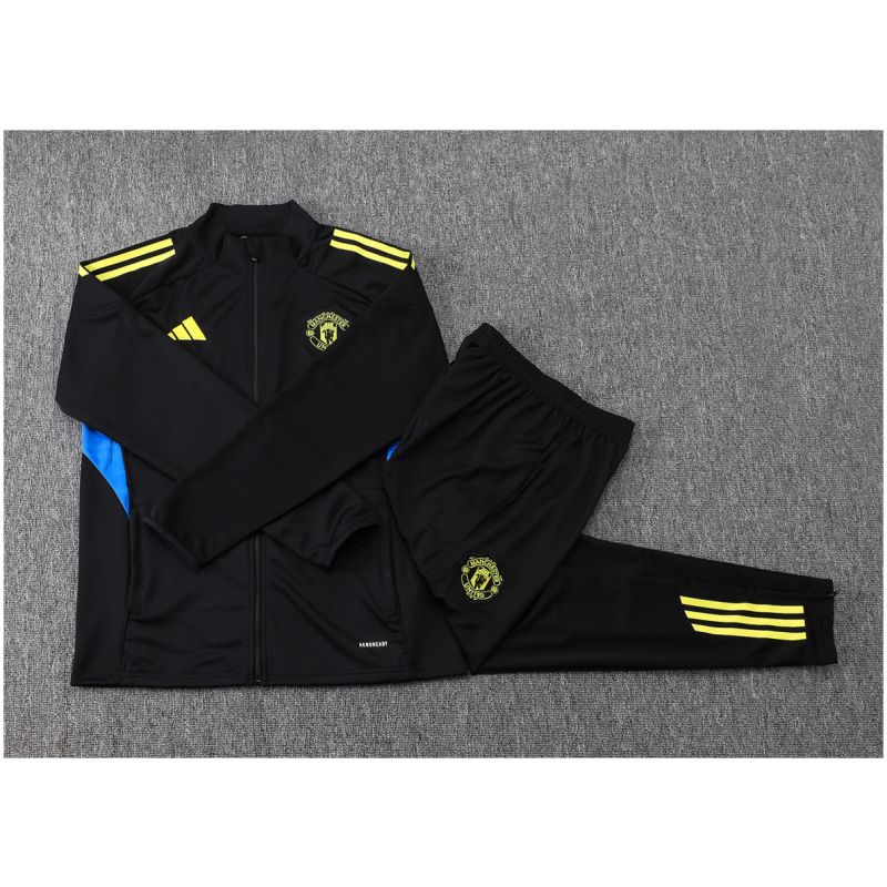 Kids Manchester United Jacket + Pants Training Suit Black II 2025/26