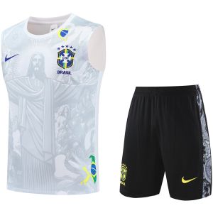 Mens Brazil Singlet Suit Jesus White 2025