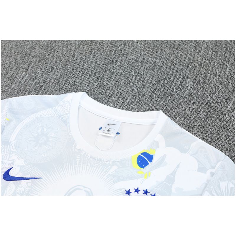 Mens Brazil Short Training Suit Jesus White 2025