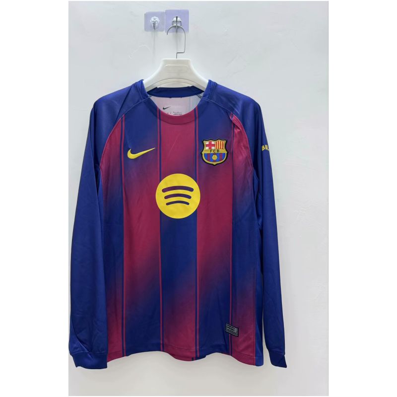 Mens Barcelona Home Jersey Long Sleeve 2025/26