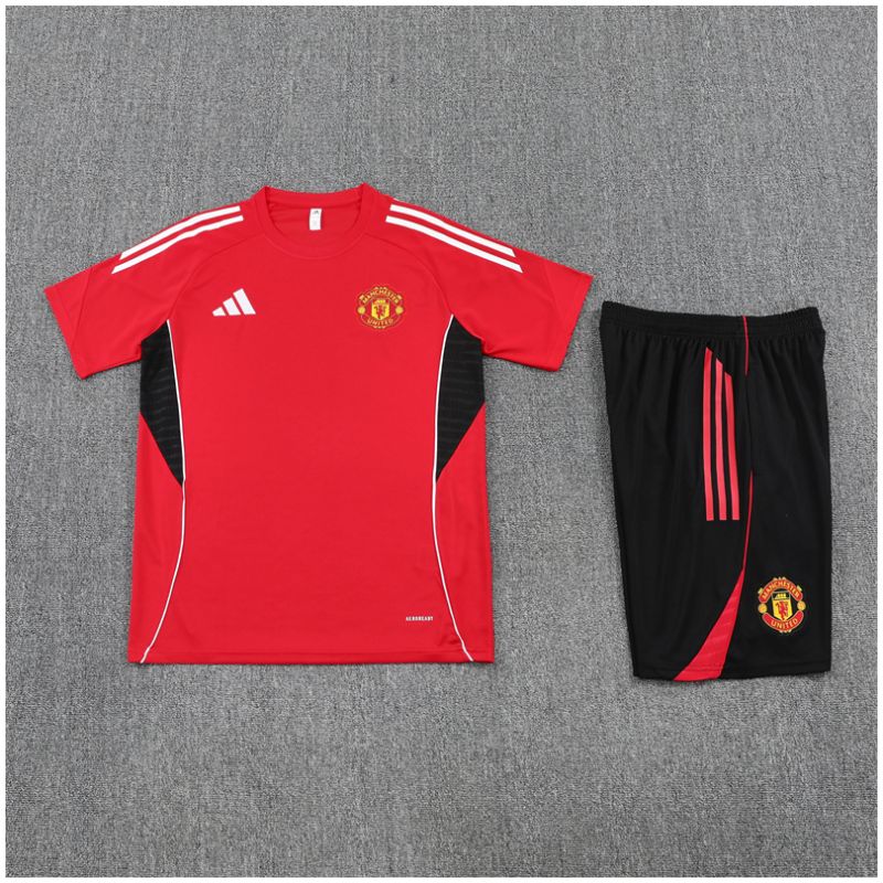 Kids Manchester United Short Training Suit Red 2025/26