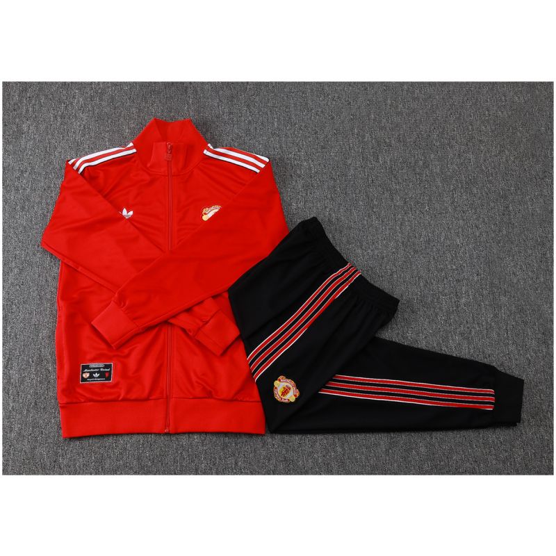 Kids Manchester United Jacket + Pants Training Suit Red 2025/26