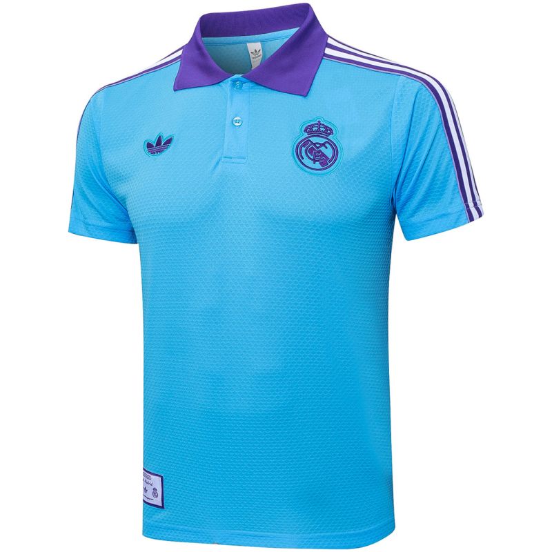 Mens Real Madrid Polo Shirt Blue 2025/26