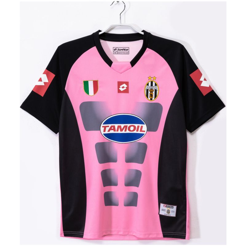 Mens Juventus Retro Goalkeeper Pink Jersey Mens 2002/03