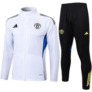 Mens Manchester United Jacket + Pants Training Suit White 2025/26