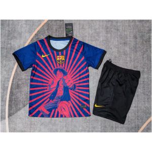 Kids Barcelona One Piece Monkey D. Luffy Jersey 2025/26