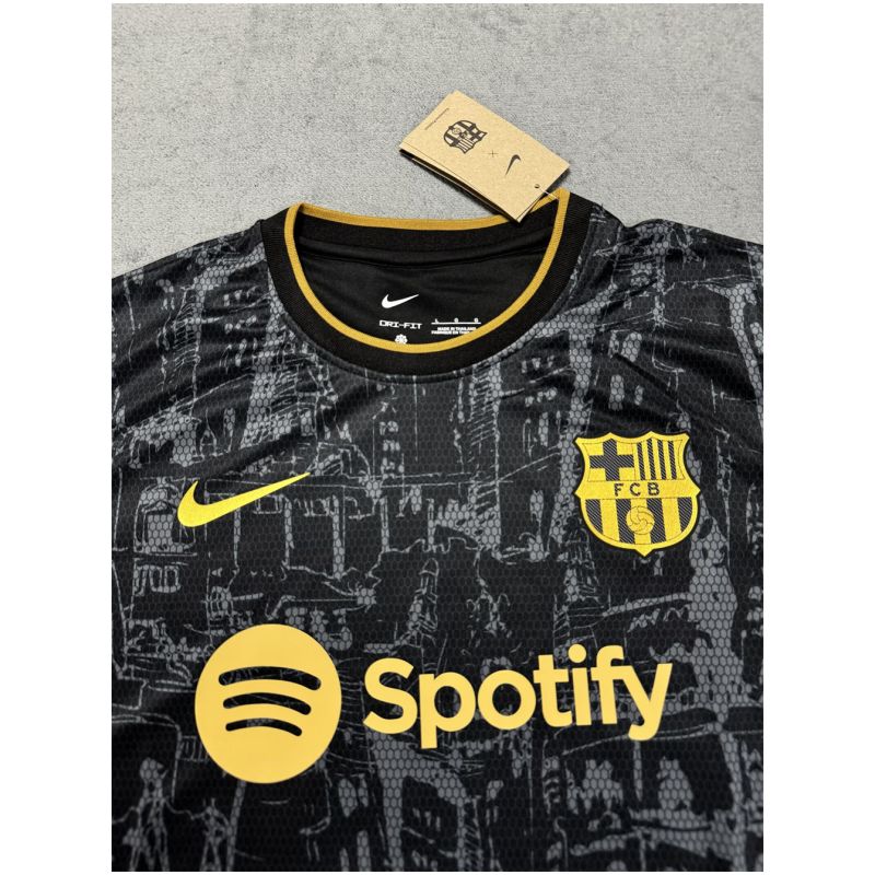 Mens Barcelona Short Training Jersey Black 2025/26