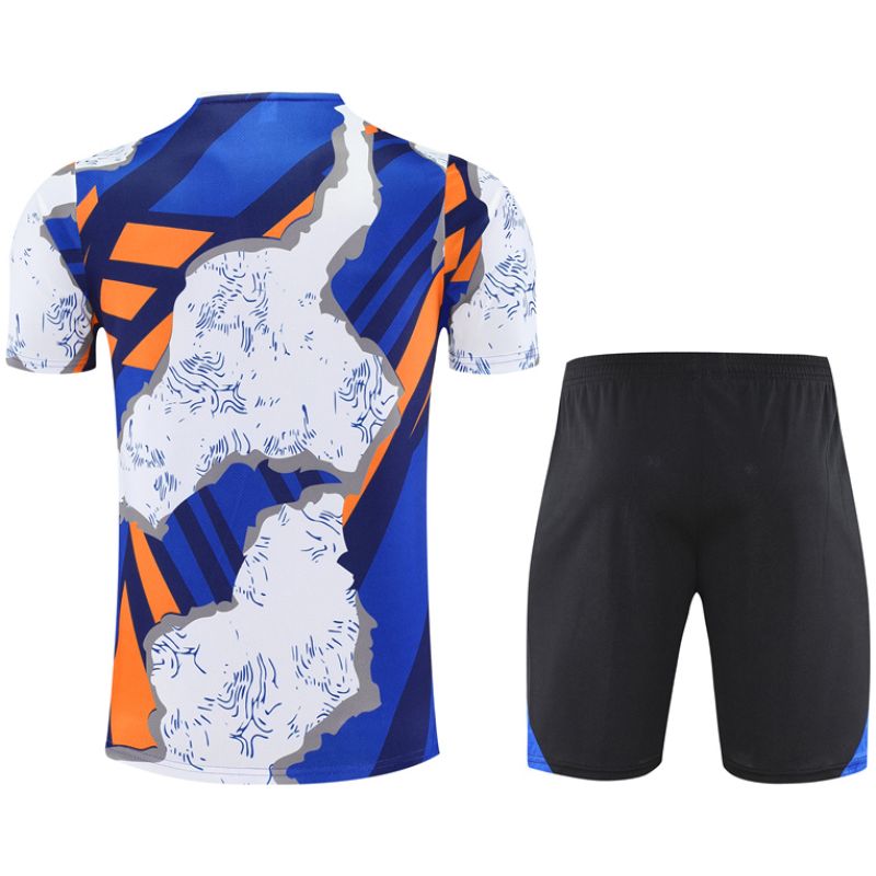 Mens Real Madrid Short Training Suit White – Blue 2025/26