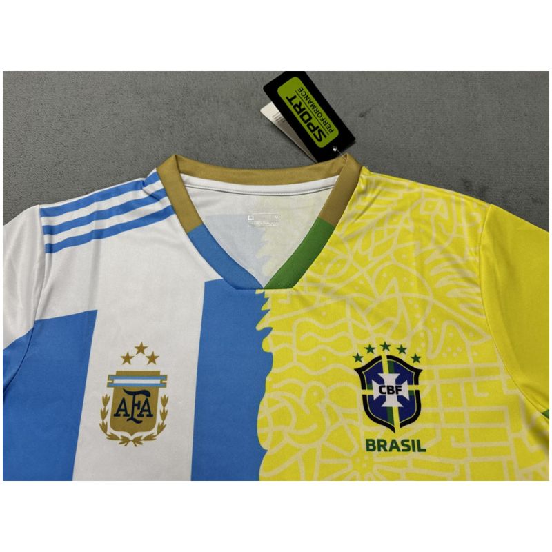 Mens Brazil x Argentina Yellow x Blue Jersey 2025