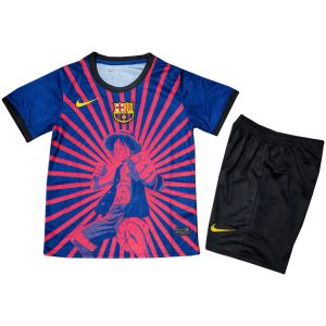 Kids Barcelona One Piece Monkey D. Luffy Jersey 2025/26