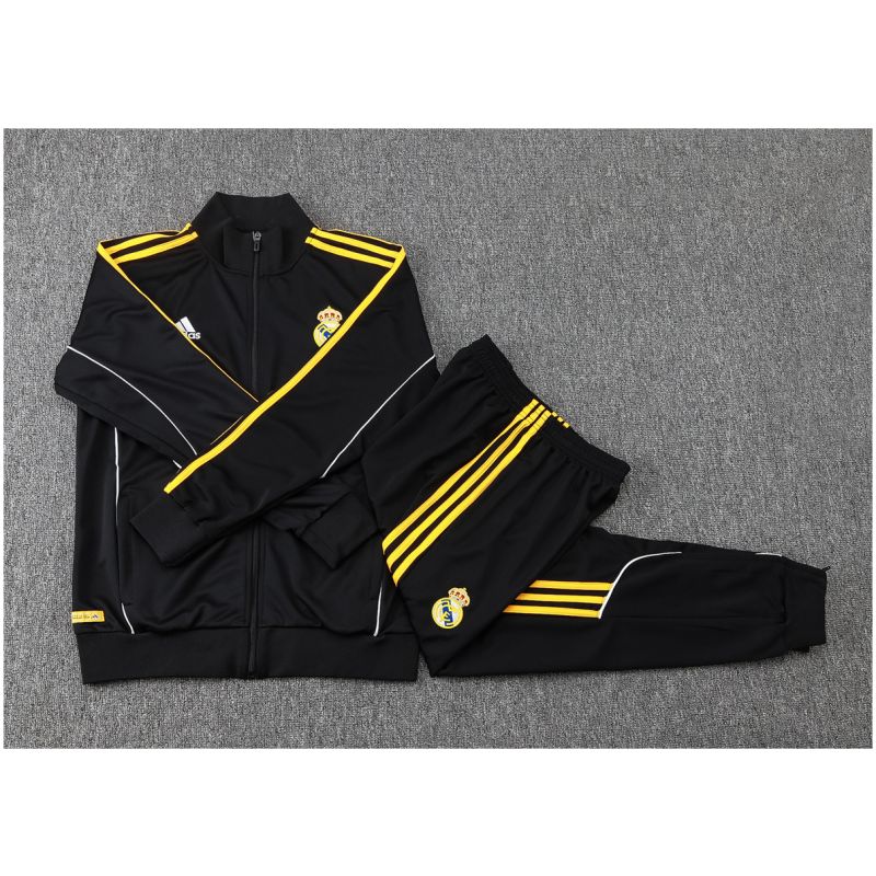 Kids Real Madrid Jacket + Pants Training Suit Black 2025/26