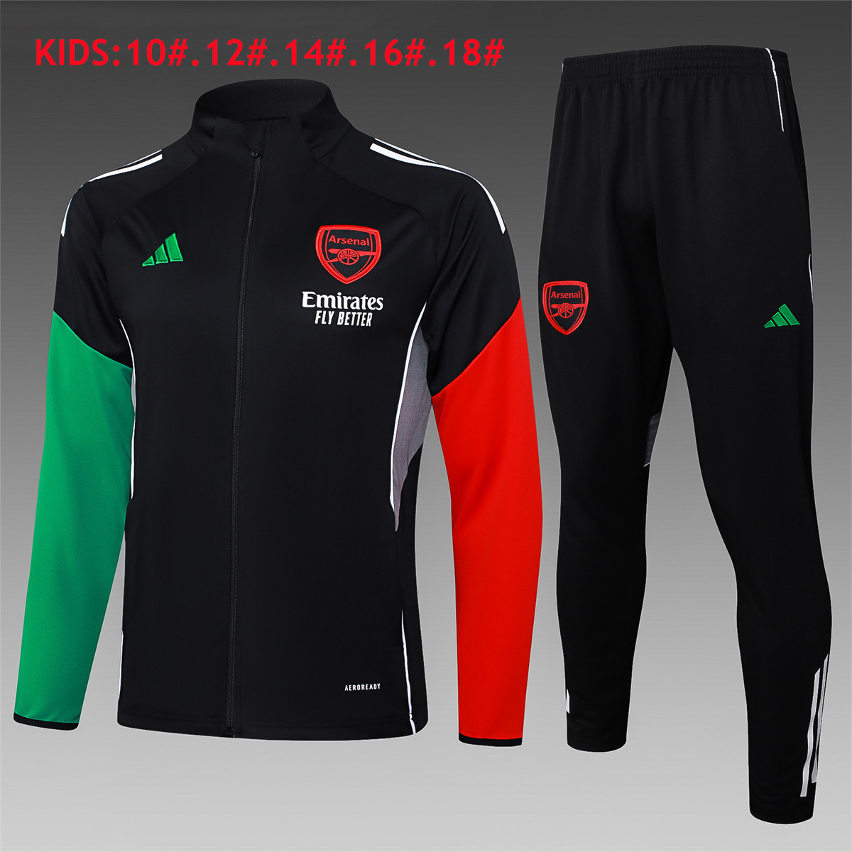 Kids Arsenal Jacket + Pants Training Suit Black 2025/26