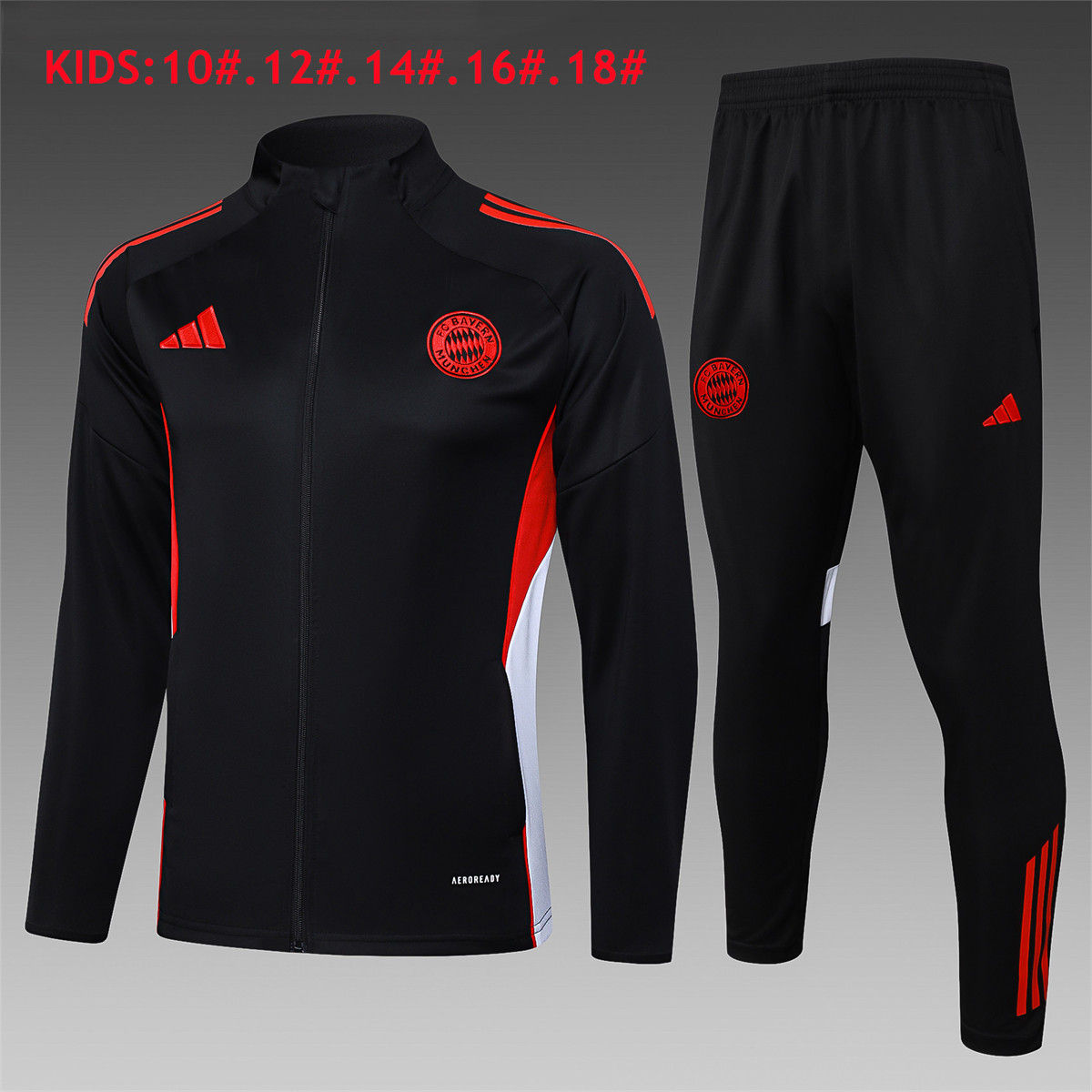 Kids Bayern Munich Jacket + Pants Training Suit Black 2025/26
