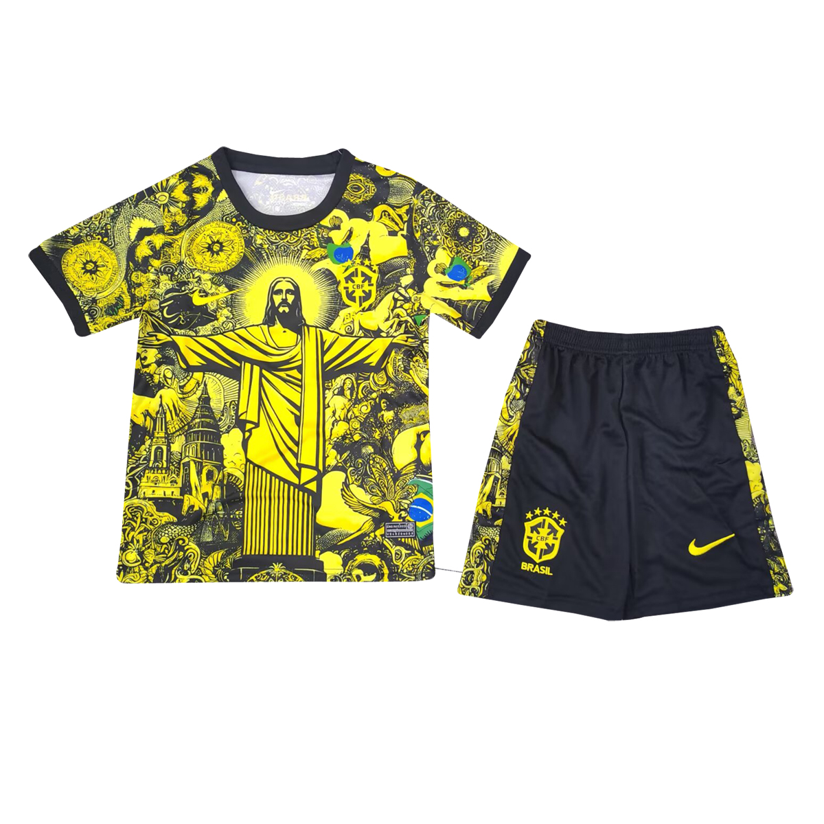 Kids Brazil Jesus Yellow Jersey 2025