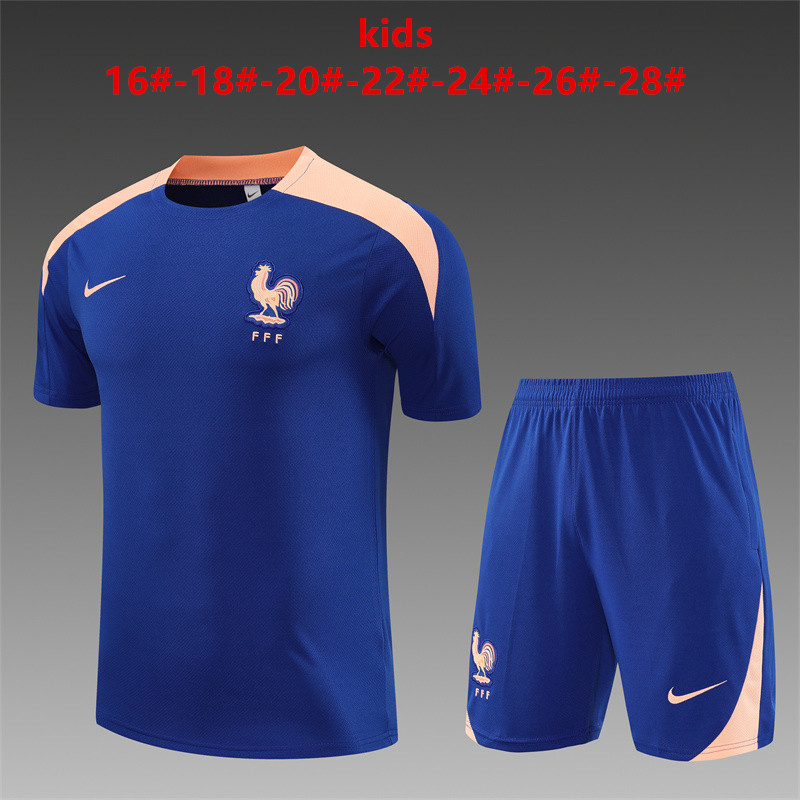 Kids France Short Training Suit Blue 2025