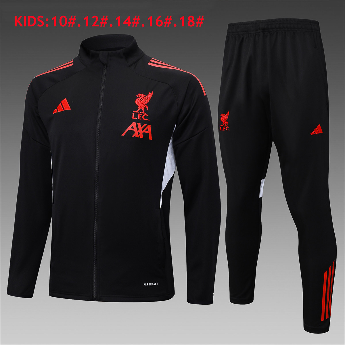 Kids Liverpool Jacket + Pants Training Suit Black 2025/26