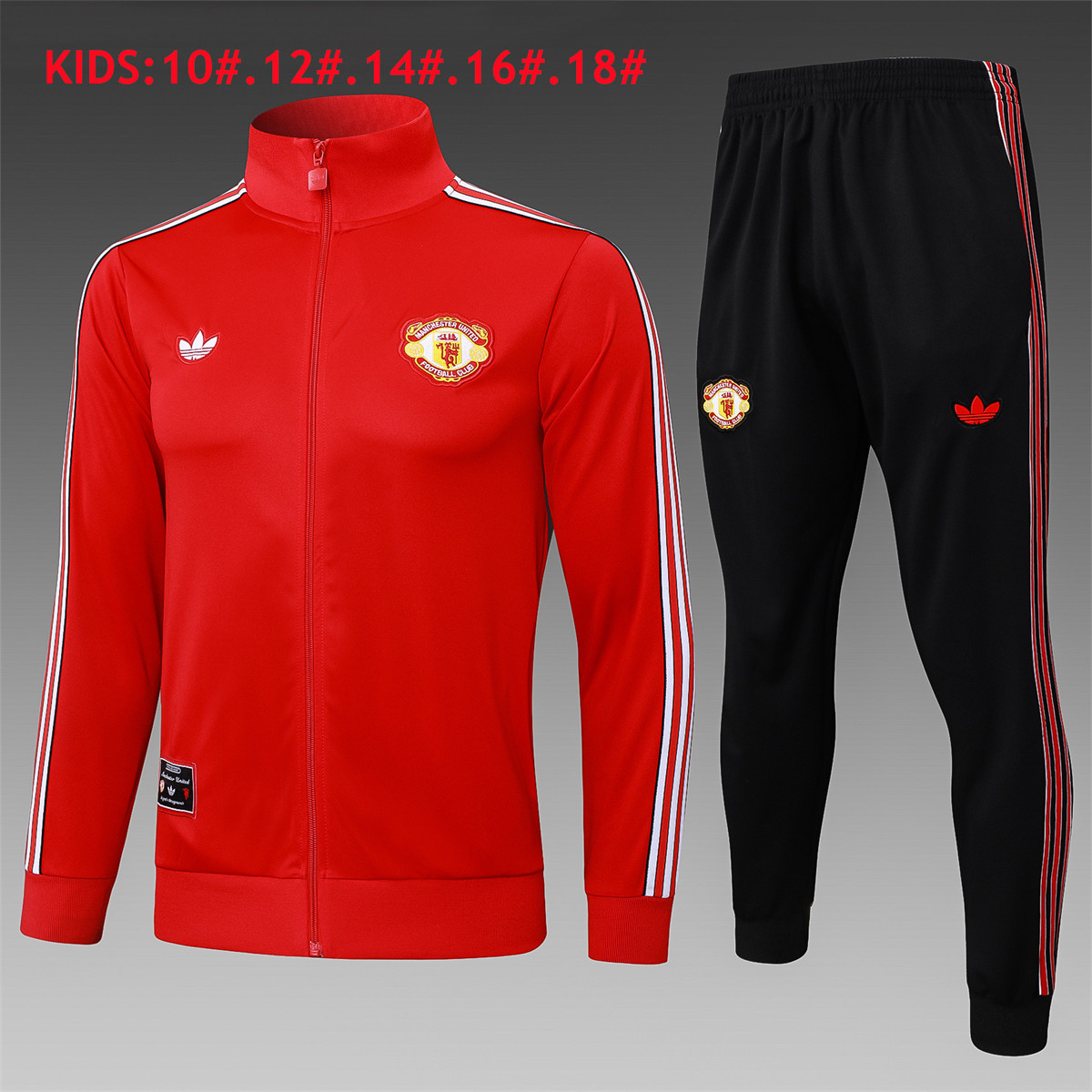 Kids Manchester United Jacket + Pants Training Suit Red 2025/26