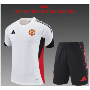 Kids Manchester United Short Training Suit White II 2025/26
