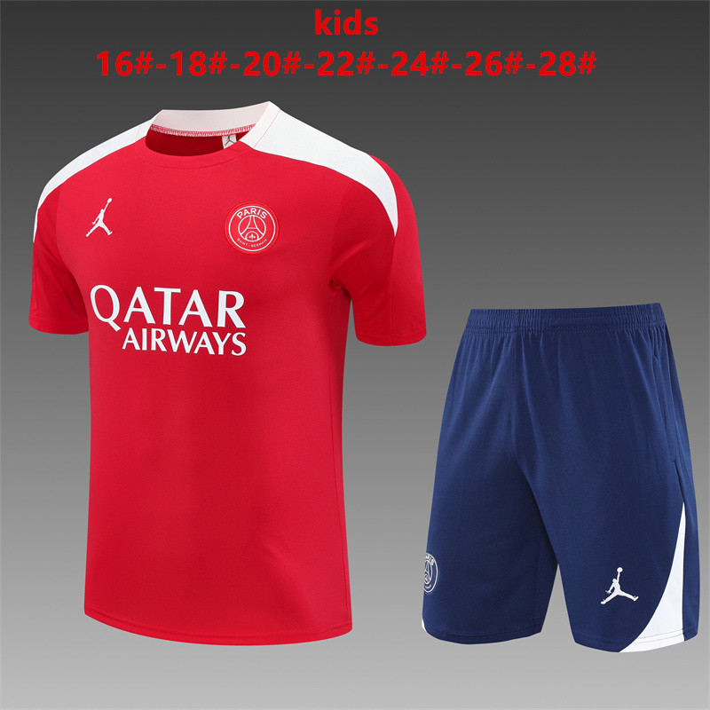 Kids PSG x Jordan Short Training Suit Red 2025/26