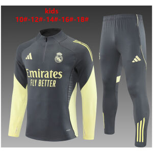 Kids Real Madrid Training Suit Grey 2025/26