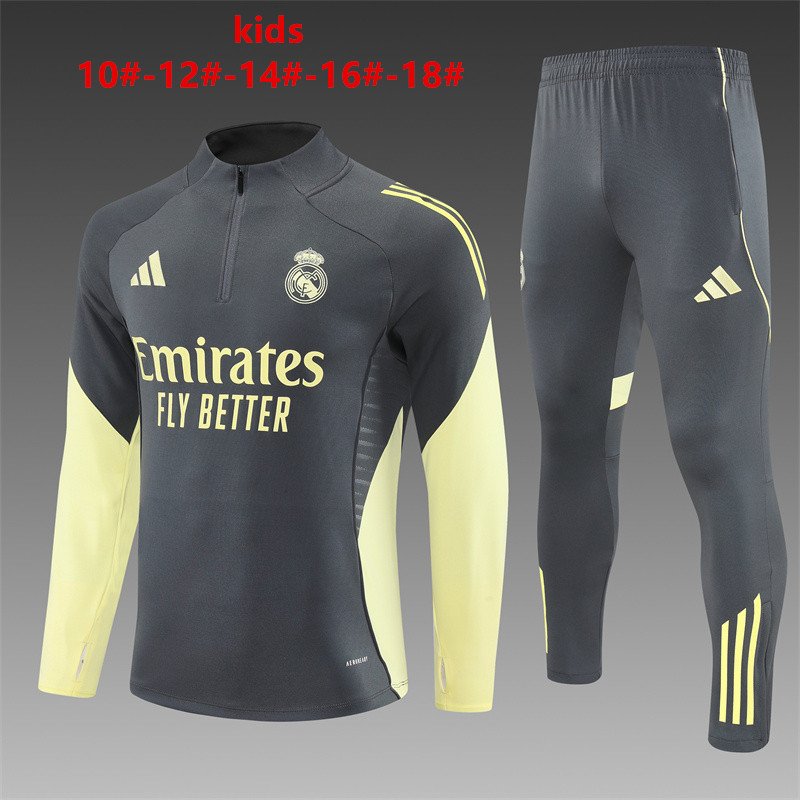 Kids Real Madrid Training Suit Grey 2025/26