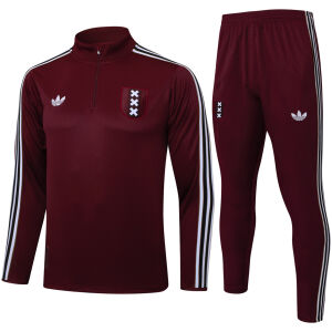 Mens Ajax Training Suit Burgundy 2025/26