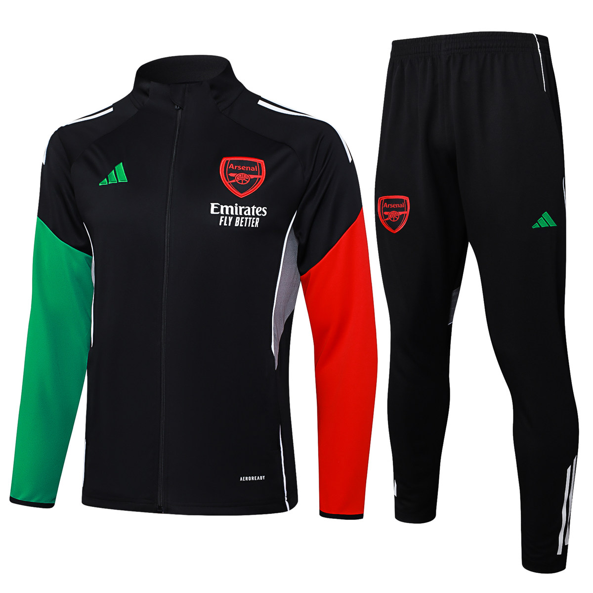 Mens Arsenal Jacket + Pants Training Suit Black 2025/26