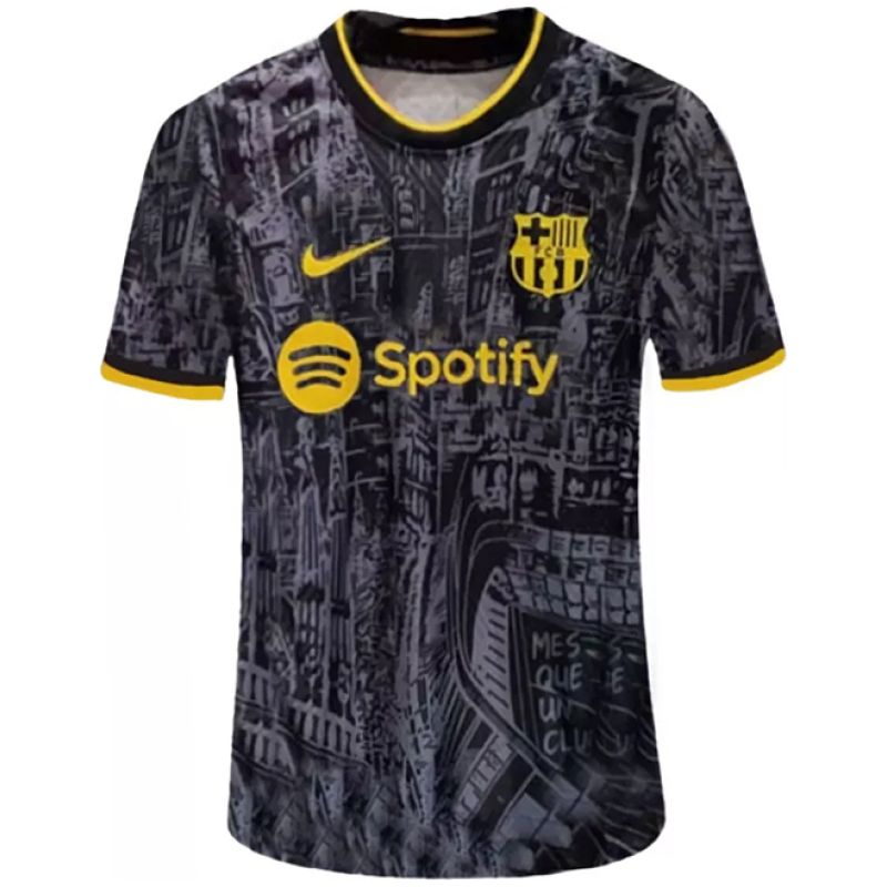 Mens Barcelona Short Training Jersey Black 2025/26