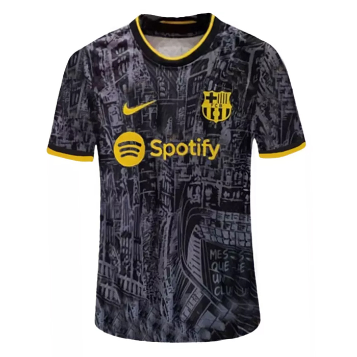 Mens Barcelona Short Training Jersey Black 2025/26
