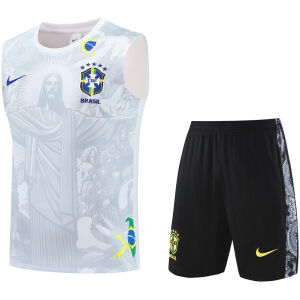 Mens Brazil Singlet Suit Jesus White 2025