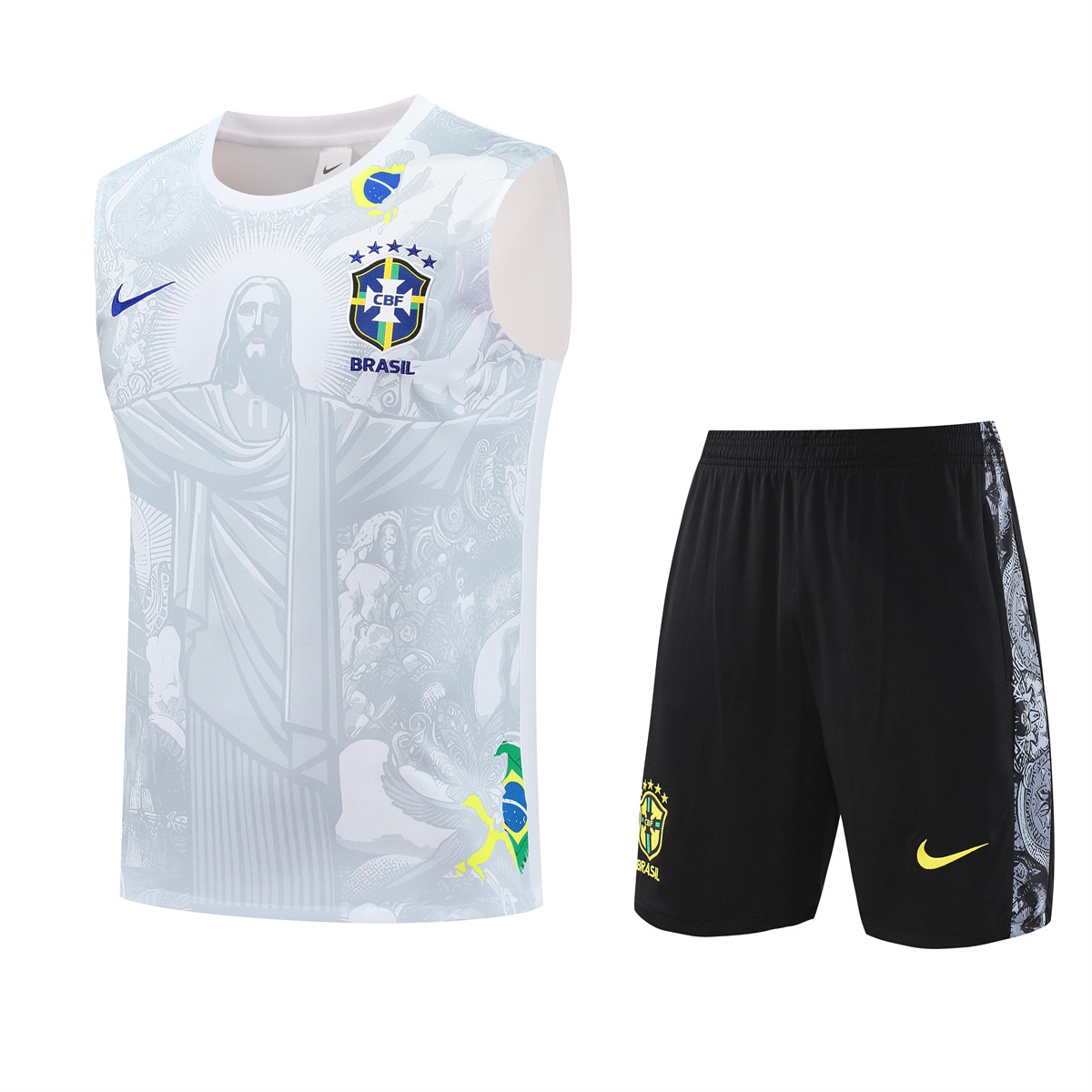 Mens Brazil Singlet Suit Jesus White 2025