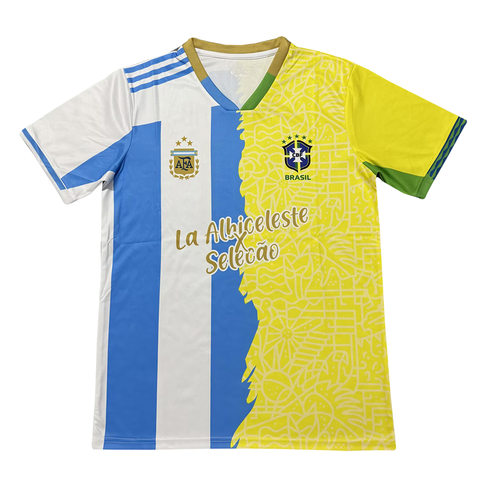 Mens Brazil x Argentina Yellow x Blue Jersey 2025