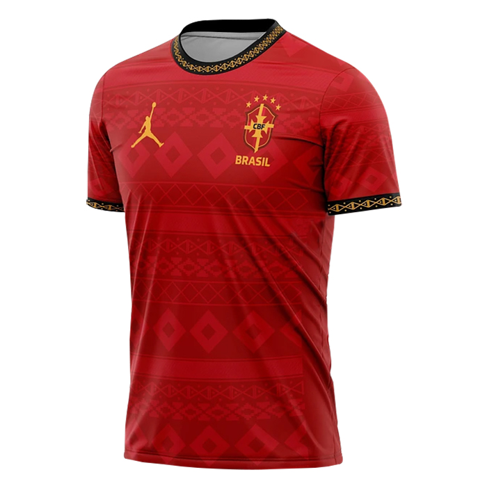 Mens Brazil x Jordan Red Jersey 2025