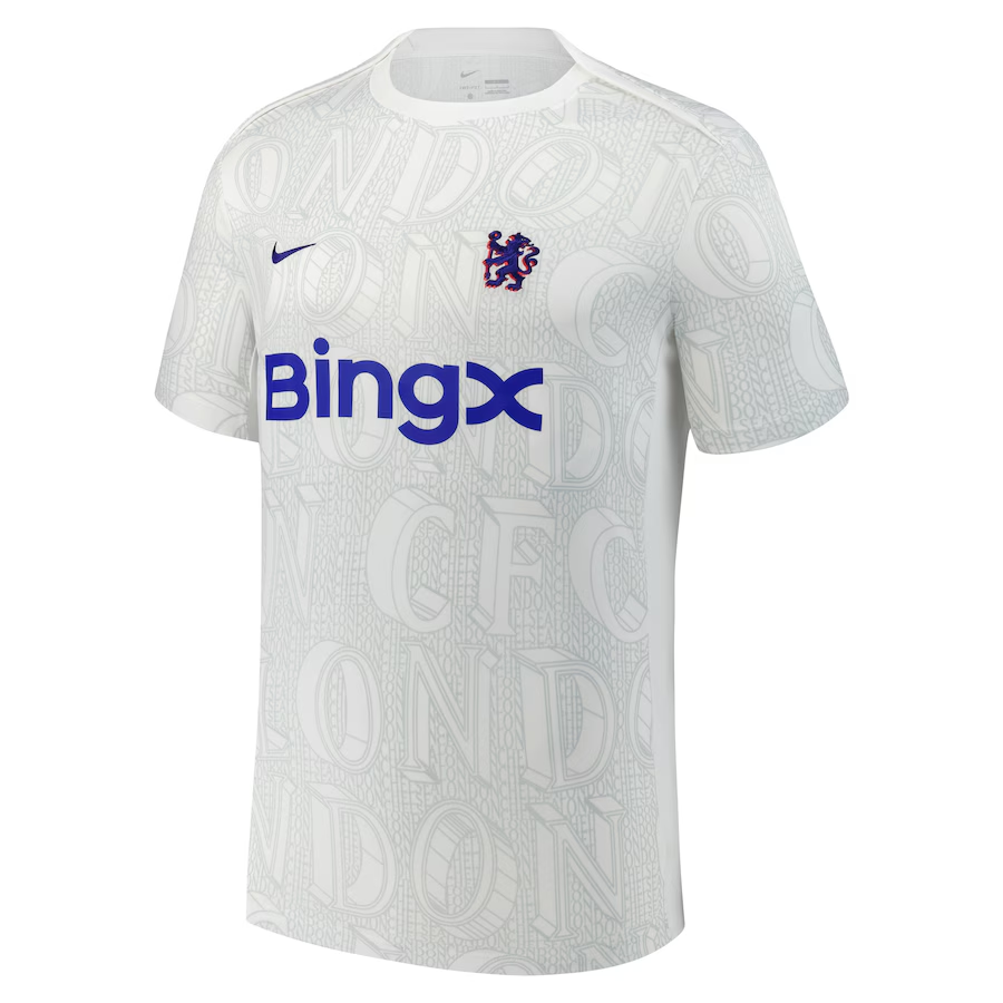 Mens Chelsea Academy Pro Pre-Match Performance Top – White 2025/26 – Match