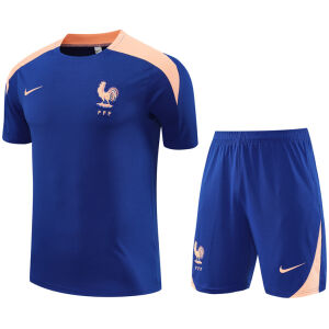 Mens France Short Training Suit Blue 2025