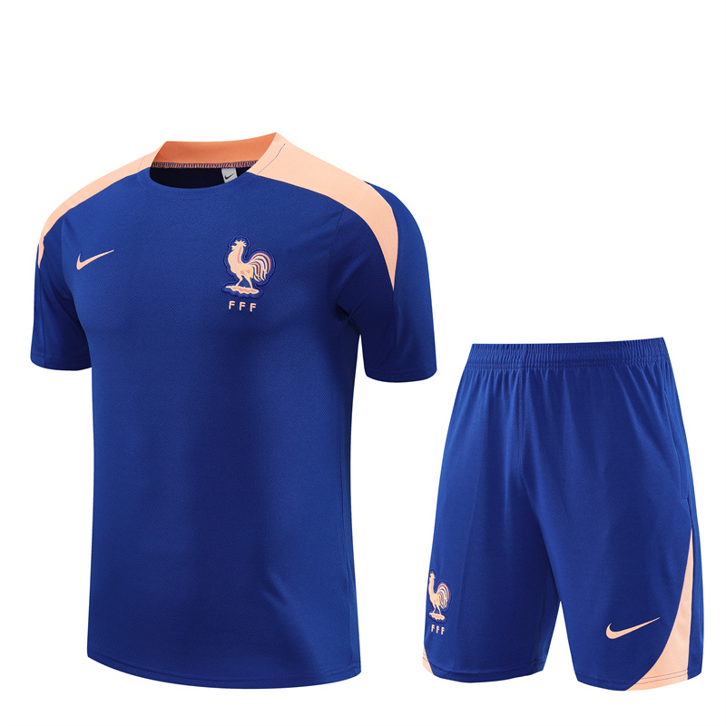 Mens France Short Training Suit Blue 2025