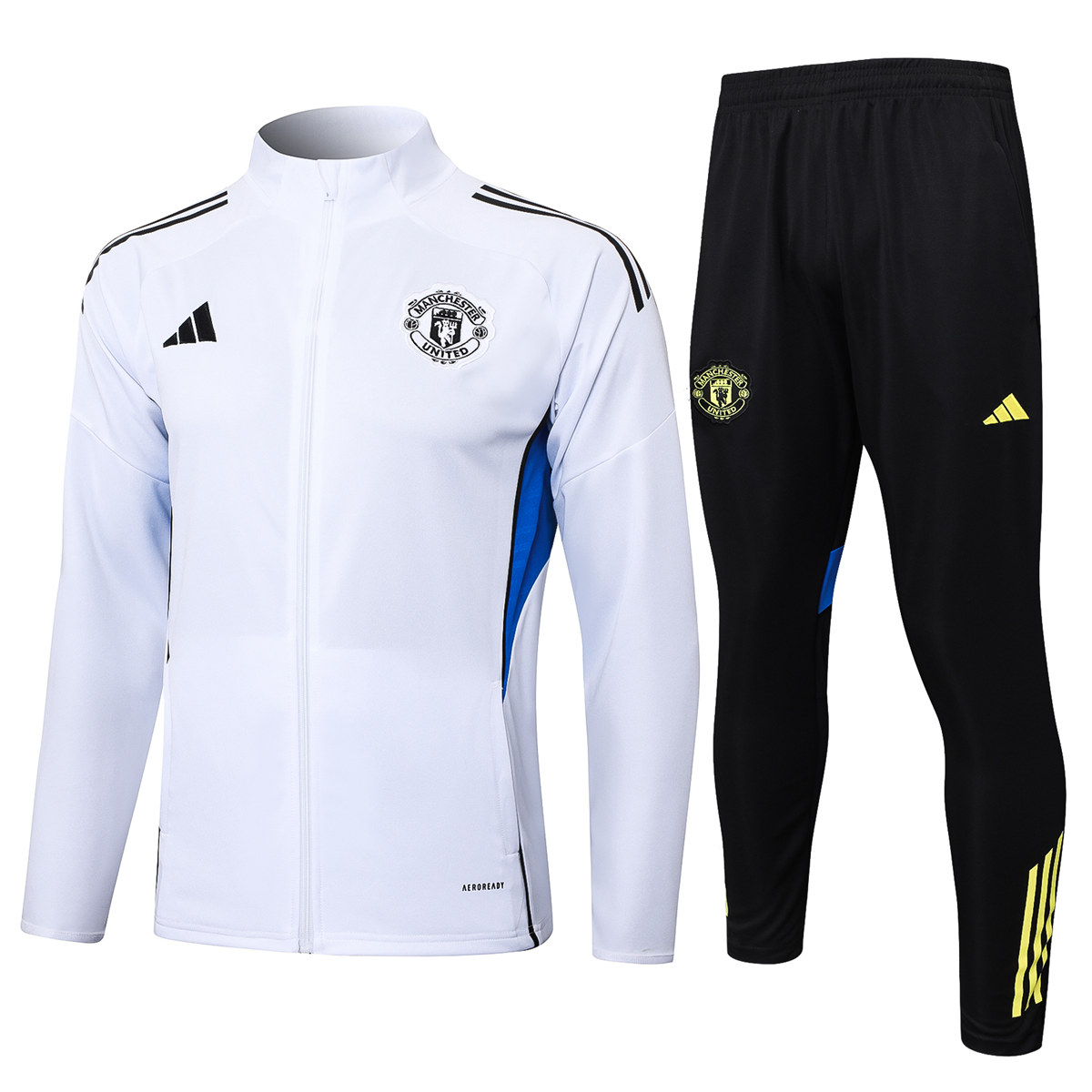 Mens Manchester United Jacket + Pants Training Suit White 2025/26