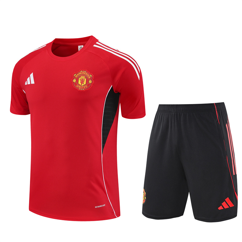 Mens Manchester United Short Training Suit Red 2025/26