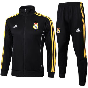 Mens Real Madrid Jacket + Pants Training Suit Black 2025/26