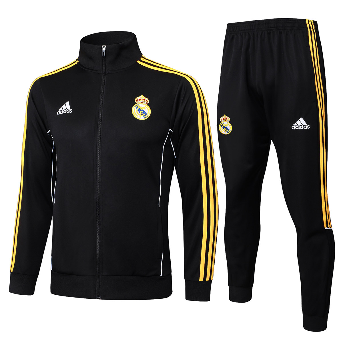 Mens Real Madrid Jacket + Pants Training Suit Black 2025/26
