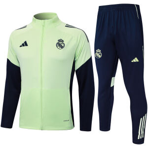 Mens Real Madrid Jacket + Pants Training Suit Light Green 2025/26