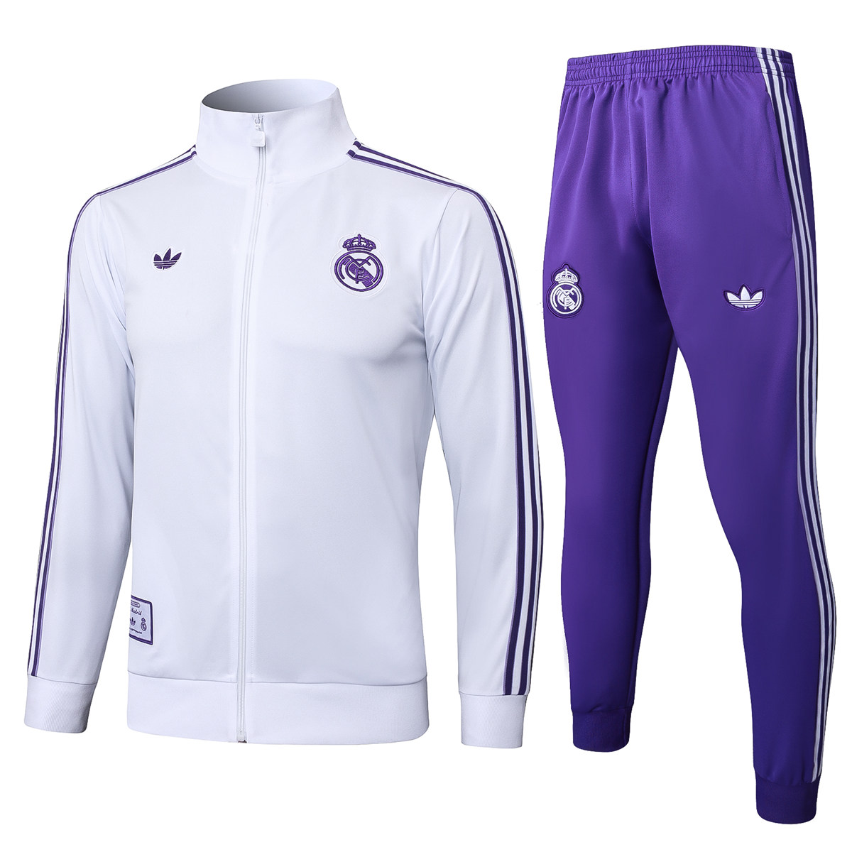 Mens Real Madrid Jacket + Pants Training Suit White 2025/26