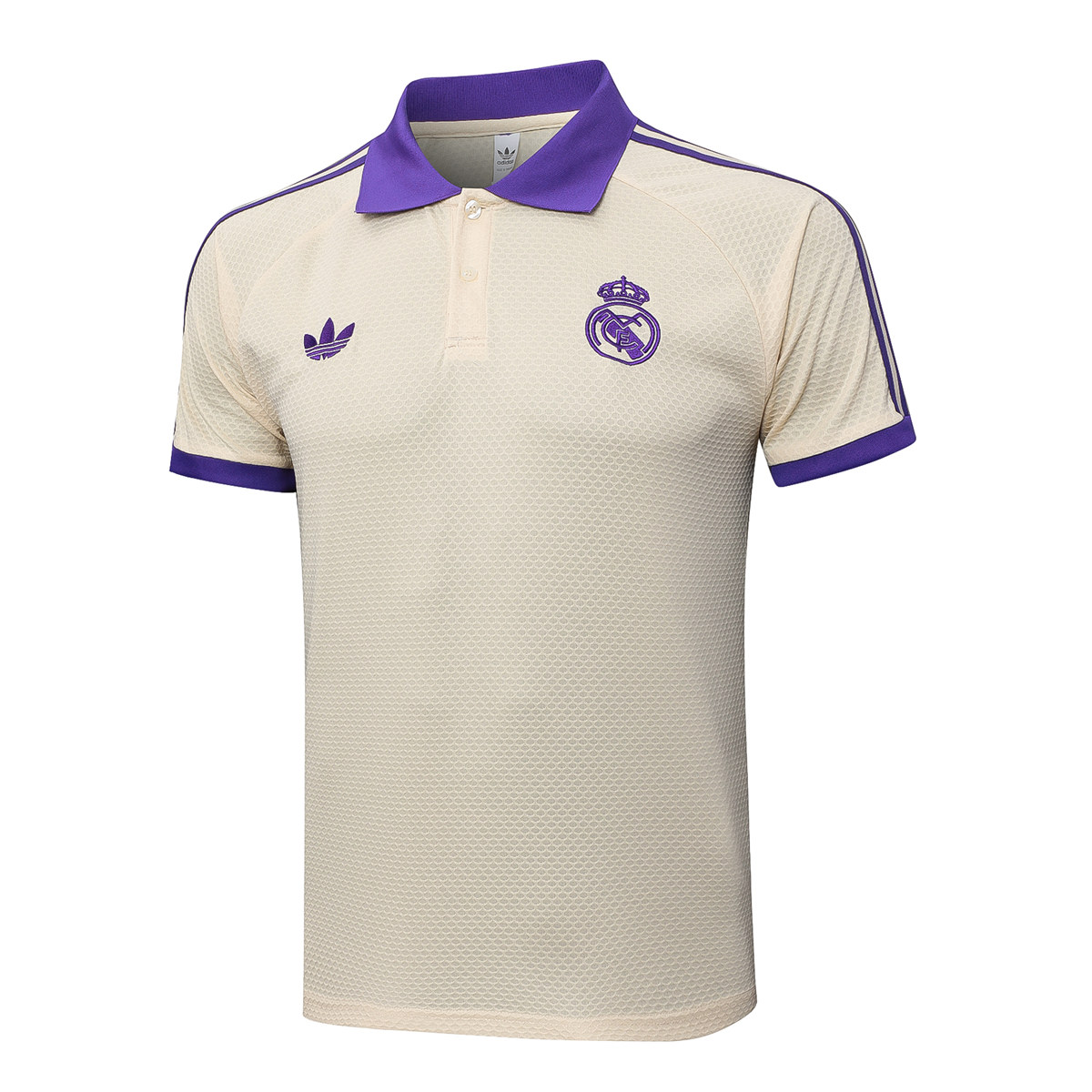Mens Real Madrid Polo Shirt Apricot 2025/26