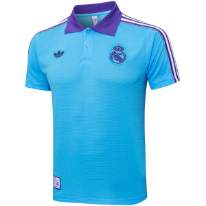 Mens Real Madrid Polo Shirt Blue 2025/26
